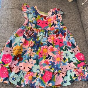 Millie loves lily girls cat floral Print ruffle dress size 3